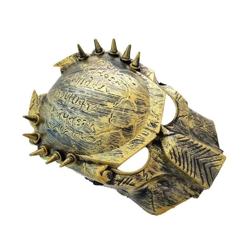 Alien Hunter Mask Predator Mask Lone Wolf Mask Rivet Snap Iron Mask Predator Cosplay Masque Gold Alien Iron Blood Warrior Mask