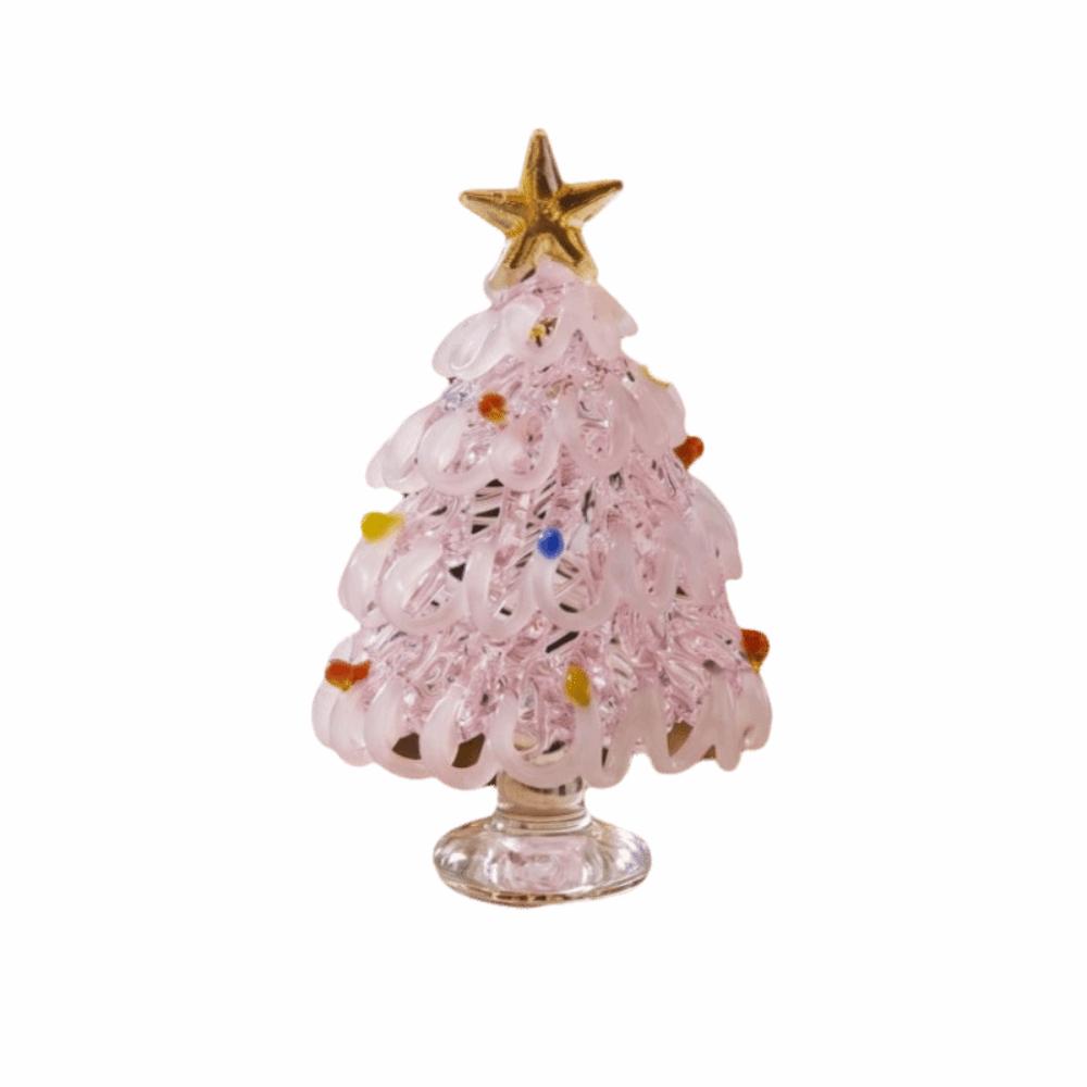 Miniature Christmas Tree Miniature Glass Handcrafted Glass Sculpture Desktop Decoration