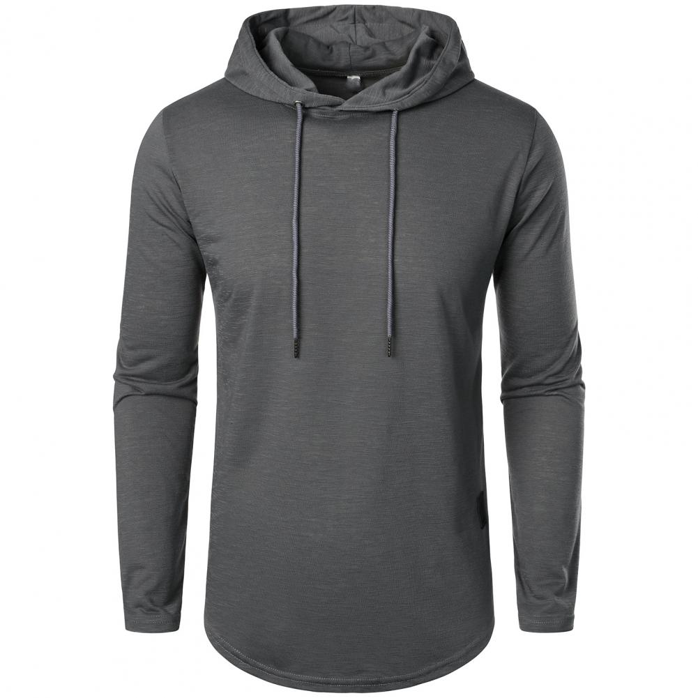 Herren Herbst Hoodie Langarm Kapuzen Kordelzug Einfarbig Mittellang Weich Lässig Einfacher Stil Warm Herren Top Sweatshirt Herbst Cl