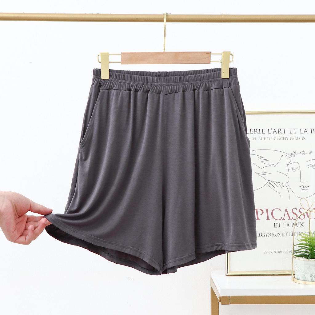 2022 Korean Style Modal Summer Pocket Shorts - Plus Size Loose Wide Leg Sleep Pants