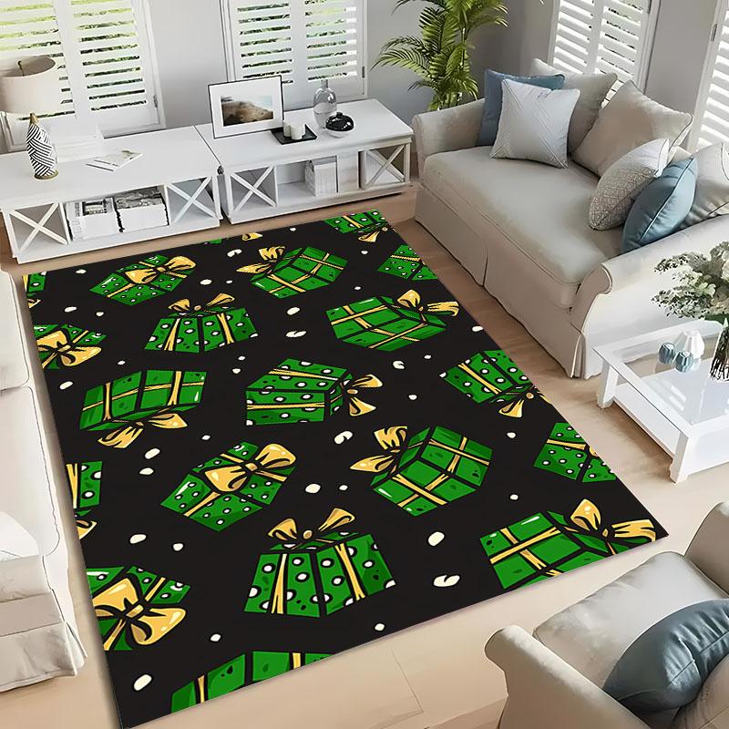 3D Christmas Cartoon Carpet, Living Room Bedroom Home Decor Carpet Garden Lawn Carpet Kitchen Kids Bedroom Mat Christmas Present