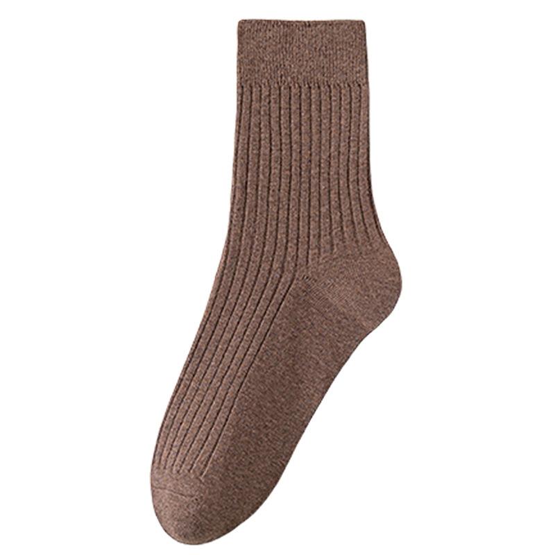 Pure Cotton Men's Thickened Striped Mid-calf Socks, Autumn Warm Long Socks, Autumn and Winter Cotton Men's Socks