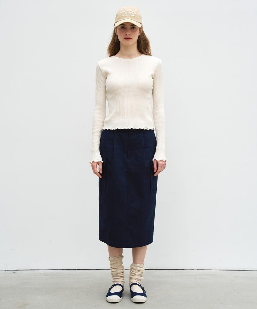 BENSIMON H Line Pocket Midi Skirt - Navy