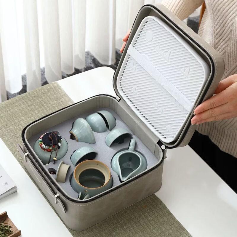 Ge Kiln Portable Travel Tea Set (One Pot, Four Cups)