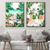 Beach Pool Moroccan Tropical Jungle Swing Meadow Wall Art Canvas Painting Posters and Prints Wall Pictures for Living Room Decor