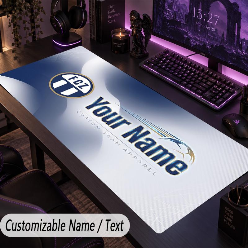 Custom Text Big Mousepad, Extended Desk Pad For Laptop Work GameFC Zürich