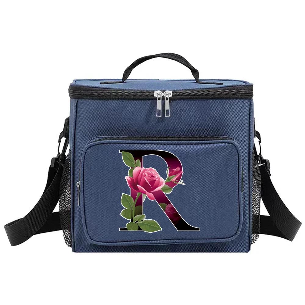 Mittagessenbox Isolierte Lunchtaschen Tragbare Handtasche Wasserdichte Organizer-Tasche Thermokühlbox Lebensmittelaufbewahrungsboxen Blumenfarbserie