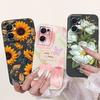 For OPPO Reno7 5G Elegant Sunflower Tulip Printed Phone Case For Oppo Reno 7 5G CPH2371 Soft Silicone Shockproof Cases