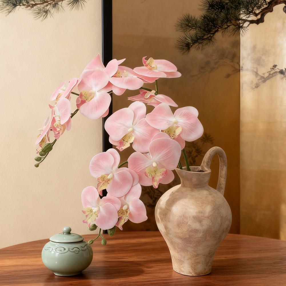 5 Pack Artificial Phalaenopsis Orchid Stems Realistic Silk Flowers for Elegant Home Table Centerpiece Decoration