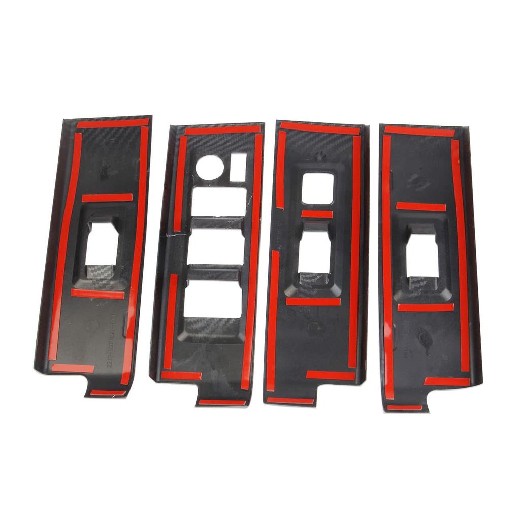 Carbon Fiber Door Window Lift Switch Panel Cover Trim Accessories for Toyota Tundra 2022-2026 Sequoia 2023-2026