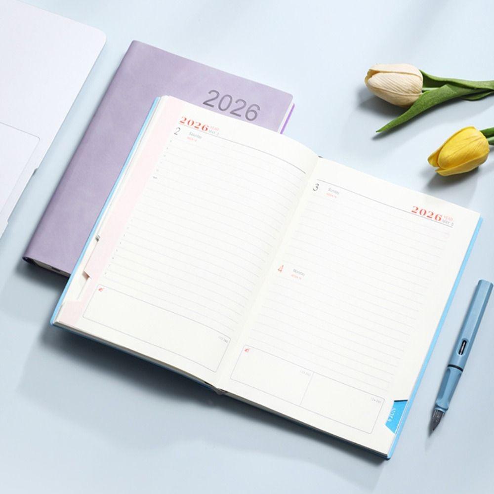 PU Leather Cover Agenda Notebook A5 Weekly Monthly Schedule Book  Conference