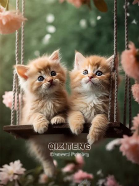 5D Diamond Painting Cat Full Round Mosaic Embroidery Animal Handmade Gift Home Decor