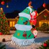 9.84FT Inflatable Santa Climb Xmas Tree Squirrel Toy Yard Party Decor Festive Gift LED Lit Christmas Supplies for Home Ornament