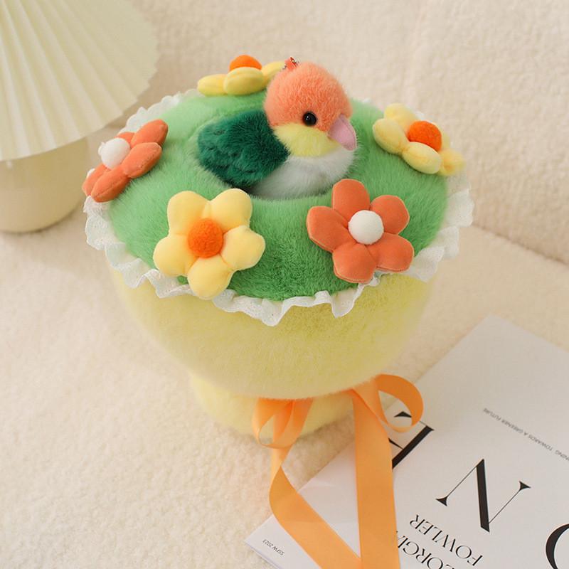Jouet Peluche Bouquet d'Oiseaux Support Magnétique pour Épaule Pigeons Perroquets Cadeau Pour Femmes