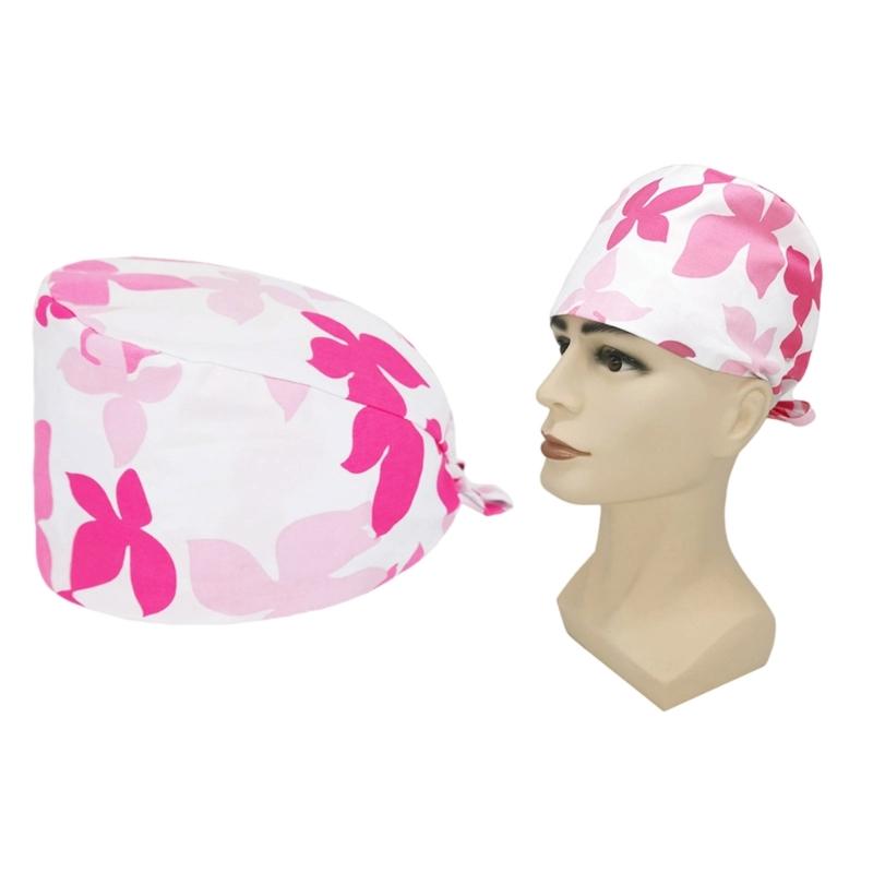 Comfortable Breathable Cotton Print Surgical Cap Adjustable Elastic Skull Cap for Medicinal Professionals