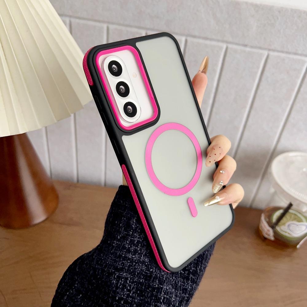 

Matte PC Colorful Anti-Slip Case For Ssamsung Galaxy A57 A37 A56 A36 A55 A35 A54 A16 A06 A07 A26 A25 5G Magnetic Charging Cover Galaxy A16 5G рожевий червоний колір