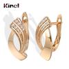 Fashion Glossy Dangle Earrings Rose Gold Simple Geometry Natural Zircon Earrings For Women Daily Fine Jewelry