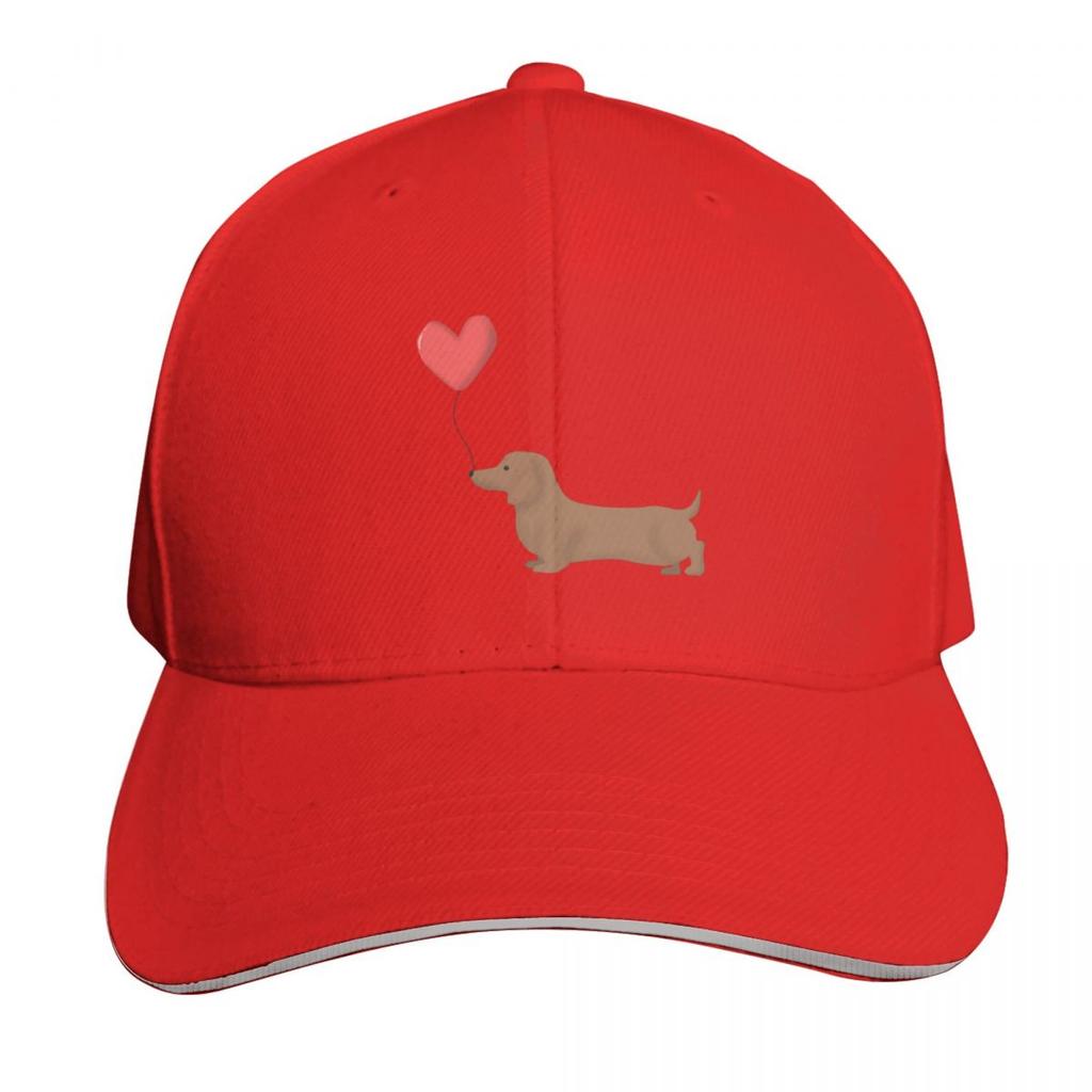 Sausage Dog Holding a Balloon Baseball Cap Christmas Hat Golf Wear Brand Unisex Cap Hiking Hat Unisexs Hats Womens