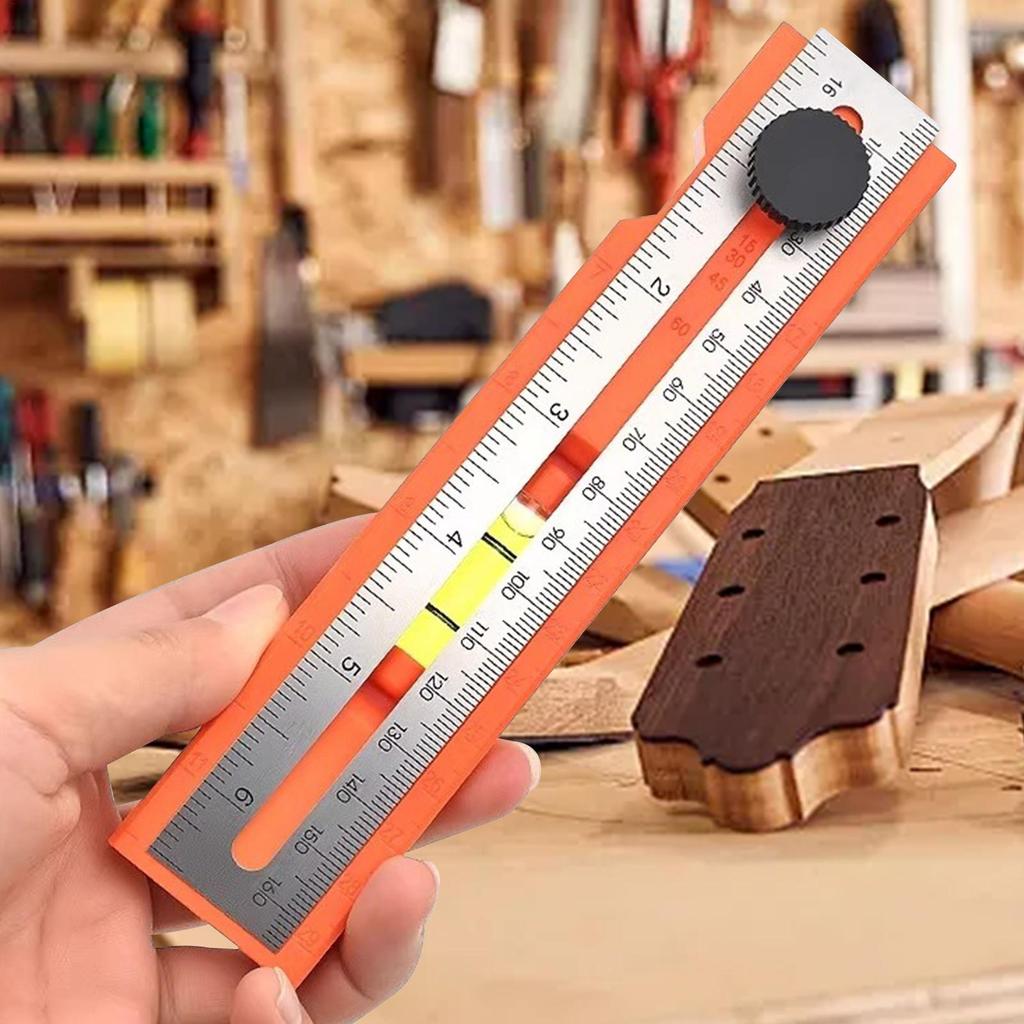 Woodworking Measuring Tools Scribing Ruler Adjustable Guide With Angle Marking 15-90 Degree For Layout Gauge Portable