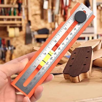 Woodworking Measuring Tools Scribing Ruler Adjustable Guide With Angle Marking 15-90 Degree For Layout Gauge Portable