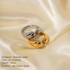 Minimalist Trendy Chunky Curved Statement Rings for Women Personality Stainless Steel Adjustable Open Rings Party Jewelry Gifts