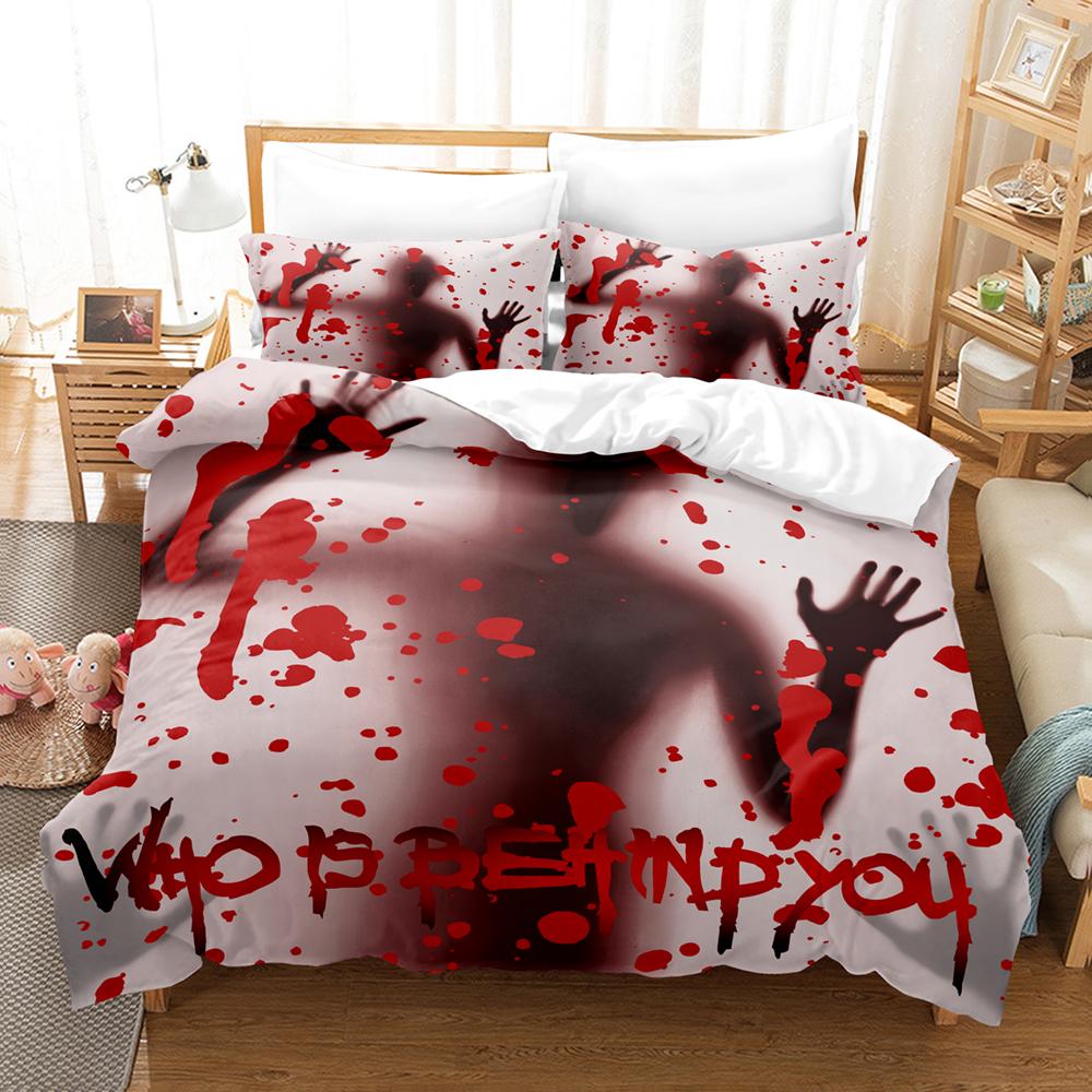 

Comforter Happy Halloween Bedding Set 3D Digital Printing 2-3 Piece Set (No Core) Suitable For Bedroom Halloween Decor Comforter (quilt)-EU Single(135*200cm)3pcs