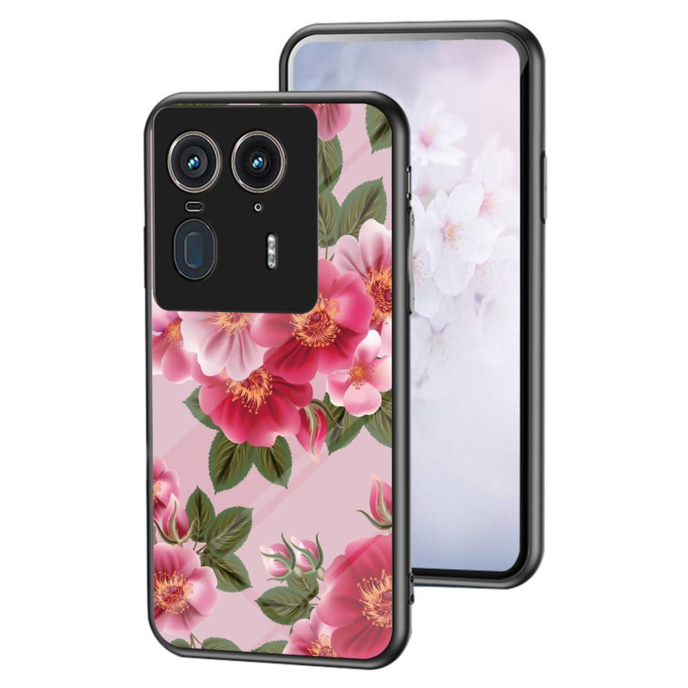 

For Motorola Edge 50 Ultra 5G/Moto X50 Ultra 5G Case Floral Pattern TPU+Tempered Glass Protective Phone Cover Glamorous Peony