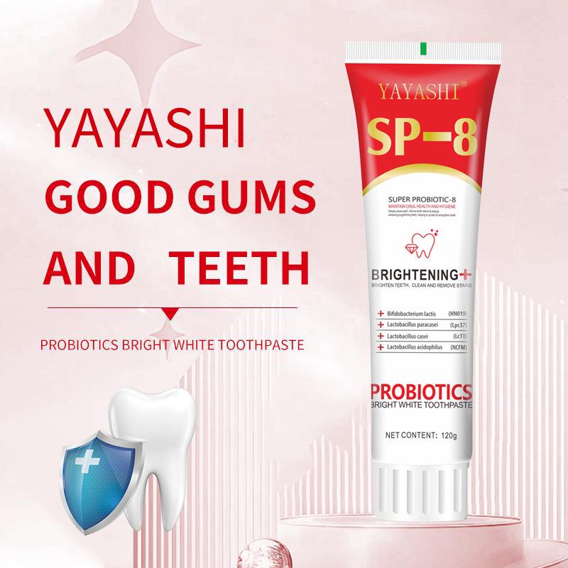 SP-8 Probiotic Whitening Toothpaste - 120g: Stain Removal, Improves Yellow Teeth, Fresh Breath