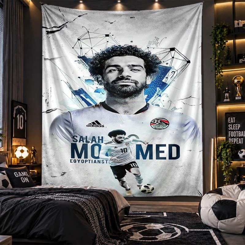 Wandtapijt Mohamed Salah Print Doek voor Woonkamer Slaapkamer Huisdecoratie