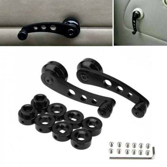 1Pair Black Aluminum Car Truck Manual Door Window Winders Crank Handle Universal
