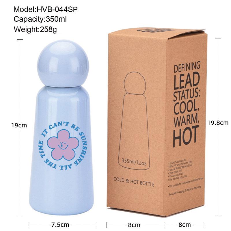 Stainless Steel Thermos Cup 350Ml Cute Student Children'S Printed Water Cup Portable Outdoor Sports Water Cup