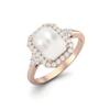 925 Sterling Silver Rose Vermeil 0.90 Cts Octagon Shape Pearl Solitaire Wedding Women Ring