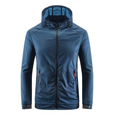 Summer Hooded Long-sleeved Jacket Men's Casual Youth Solid Color Clothing Outdoor Light and Breathable Quick-drying Skin Clothing Men
