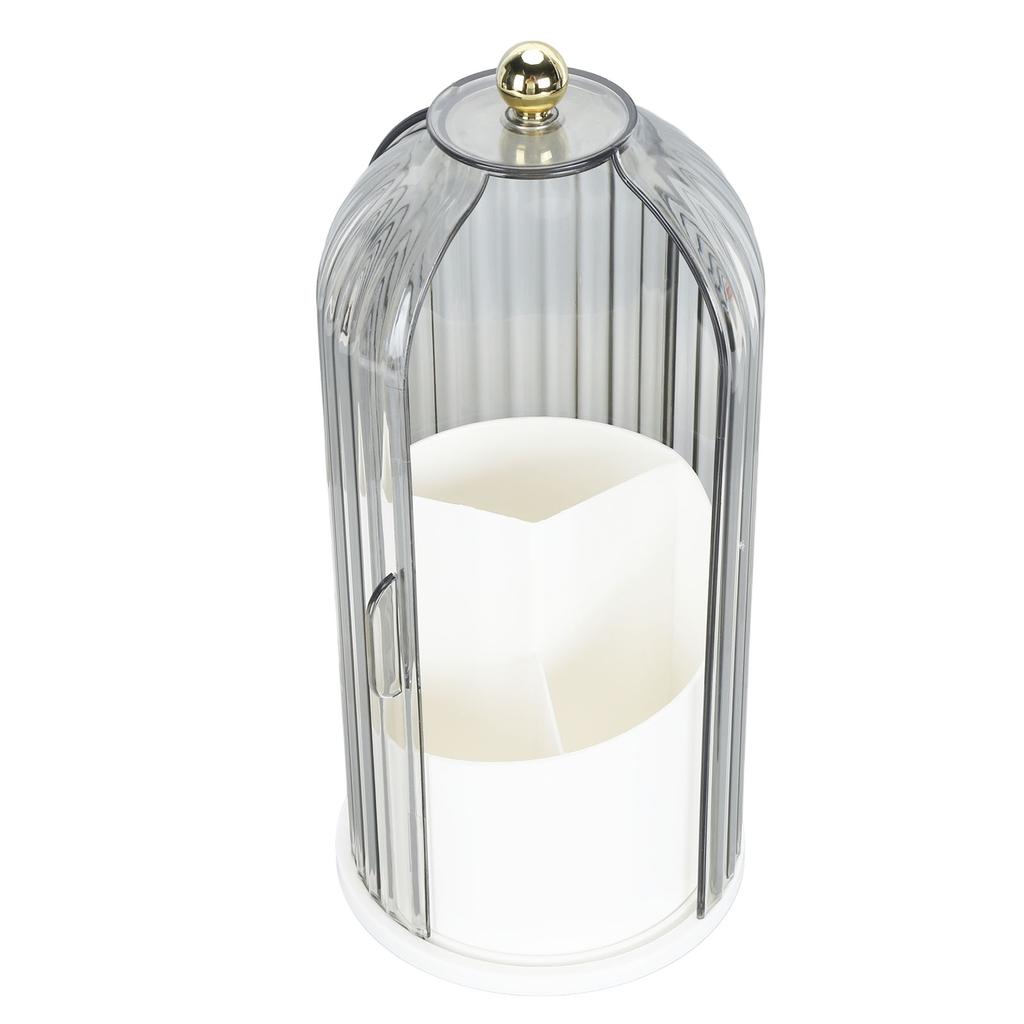 Makeup Brush Holder with Lid Clear Dustproof 360 Degree Rotating Makeup Brush Holder Organizer for