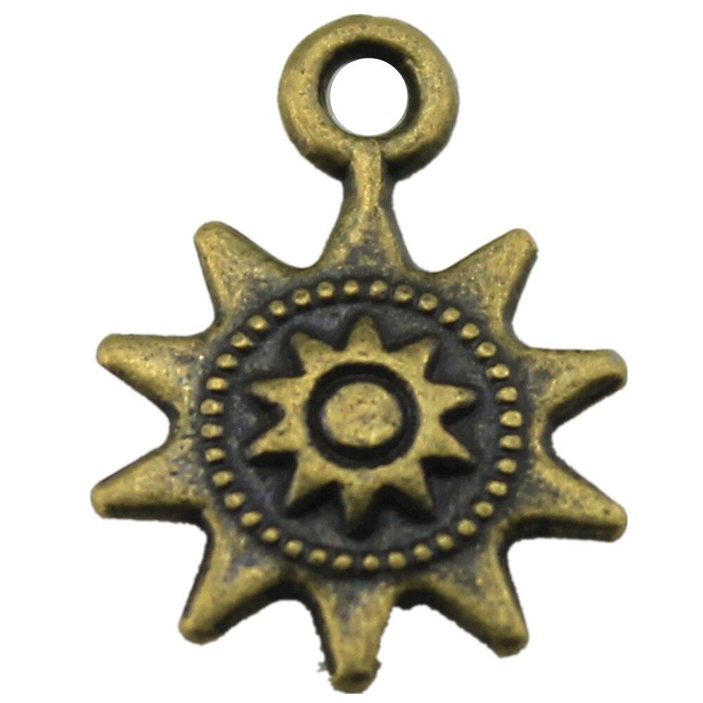 

Ювелирный бренд антикварного бронзового цвета с солнечными подвесками 17x12 мм: WYISYWG 20 шт.