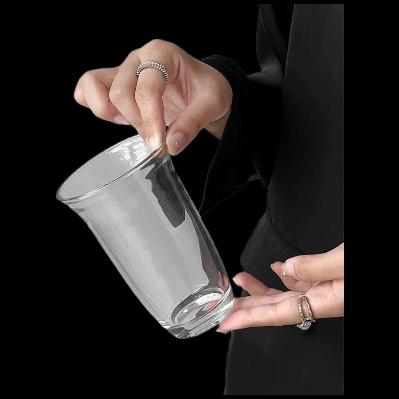 Changqi 310ML Thickened Glass Milk & Straw Cups (5-Pack)