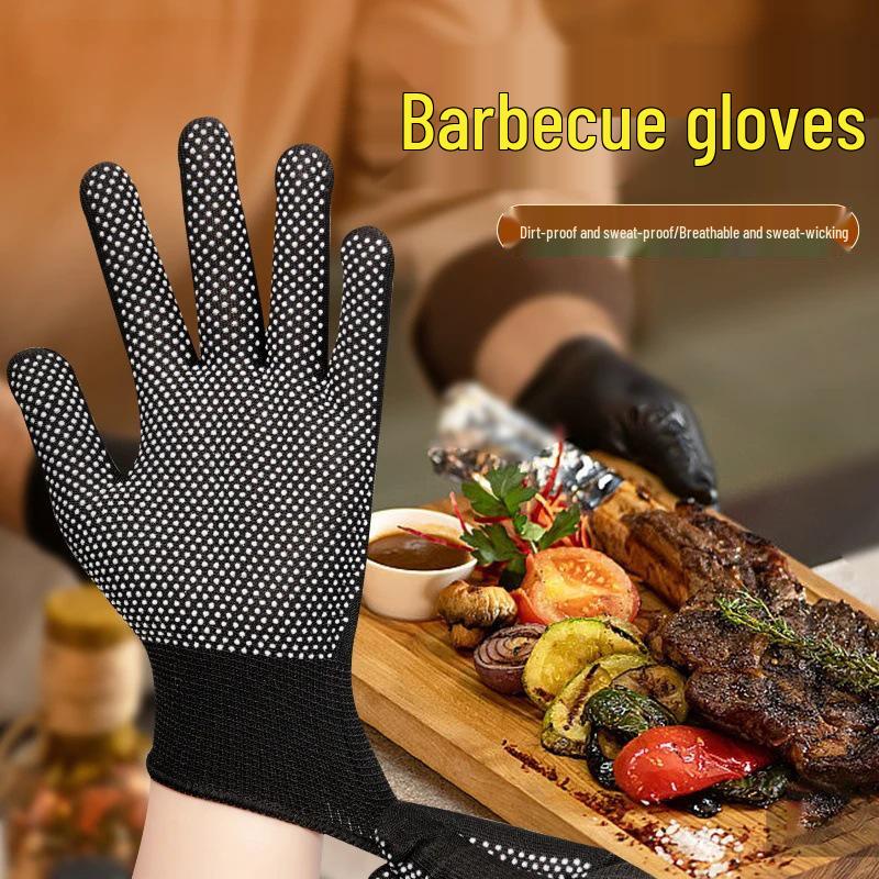 Exklusiv für Neueinsteiger: Hitzebeständige Verbrühschutz-Grillhandschuhe - Spritzschutz beim Kochen