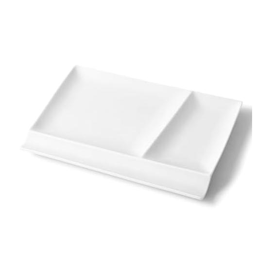 Miyama White Porcelain Divided Plate, Palette Plate L, 24x18cm, Made in Japan