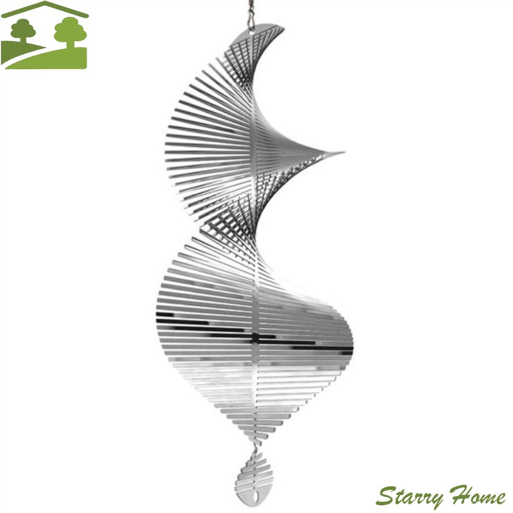 Handmade Hang Window Flip Spiral Metal Crafts Home Decor Outdoor Pendant Helix Wind Spinner Wind Chimes Wind Spinner Bell