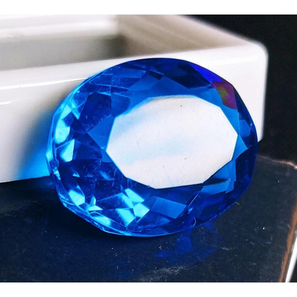 Natural London Blue Topaz 16-17 Ct Oval Certified Beautiful Loose Gemstone