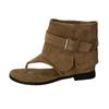 Roman cool boots, sleeves, trousers, short boots, flat bottom stacking boots for women's outer wear 2025 summer new French toe cold boots