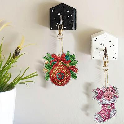 12 st Jul Diamantkonst Berlocker DIY Diamantkonstmålning Nyckelringar Diamantkonst Ornament för Nybörjare Unik Handgjord Gåva