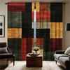 Piece Set High Definition Digital Printed Curtainpatchwork Style Colorful Multi Color Block Pattern Curtain Curtains Made Of Polyester With Rod Pocket