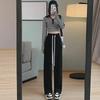 Women's Autumn 2023 Off-White High Waist Drape Loose Fit Wide Leg Sweatpants