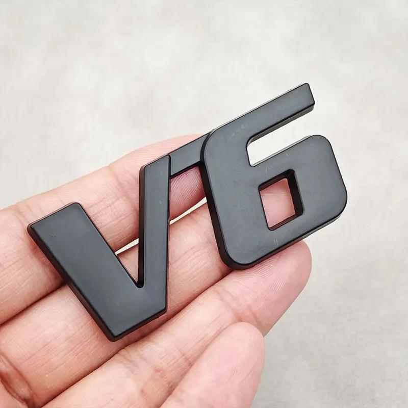 3D Metal Letter V6 Logo Car Rear Trunk Badge Emblem Sticker for Toyota Camry Corolla Rav4 Prado CHR Auto Decal Accessories