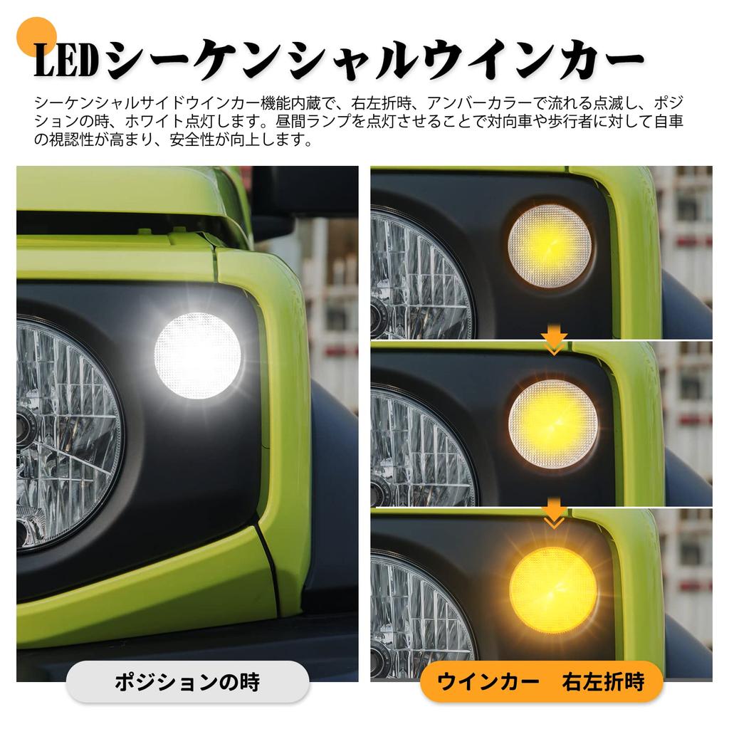 POPMOTORZ Front LED Turn Signal & DRL Combo for Suzuki Jimny JB64/JB74 (Clear Lens, Pair, with Resistors)