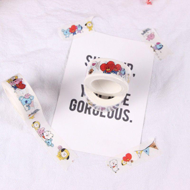 Washi tape Kpop Bts Paper maksing Cute Diy scrapbook stickers Rj Tata Cooky