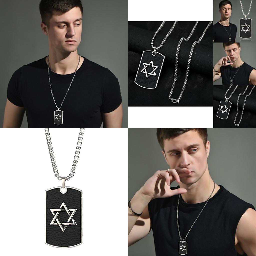 Stylish Titanium Steel Hip Hop Necklace With Geometric Pendant For Trendy Men And Women