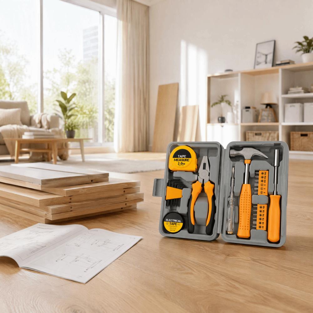 24pcs Compact Design DIY Tool Kit Steel Tools Household Repair Kit Mini Tool Set  For Home Office