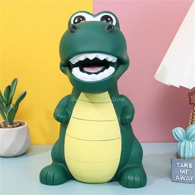 24TE Dinosaur Piggy Bank Plastic Shatterproof Money Coin Bank Plastic Creative Great Gift for Birthday Baby Shower Presents